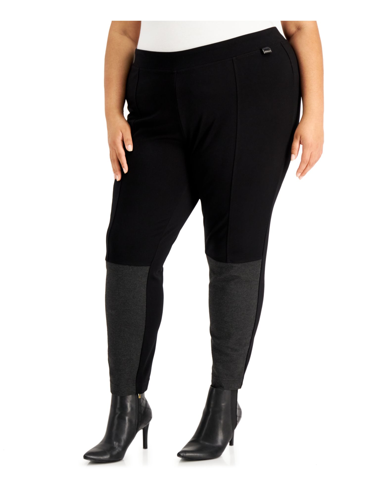 CALVIN KLEIN Womens Black Skinny Leggings Plus 3X